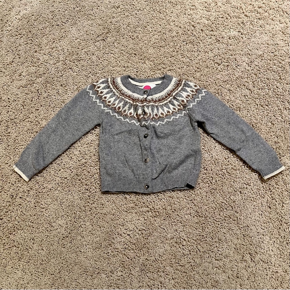 Mini Boden Girls Sweater | Gray | 3-4 Years